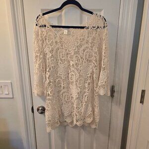 Christopher & Banks Crocheted Tunic Top XL EUC (#6)